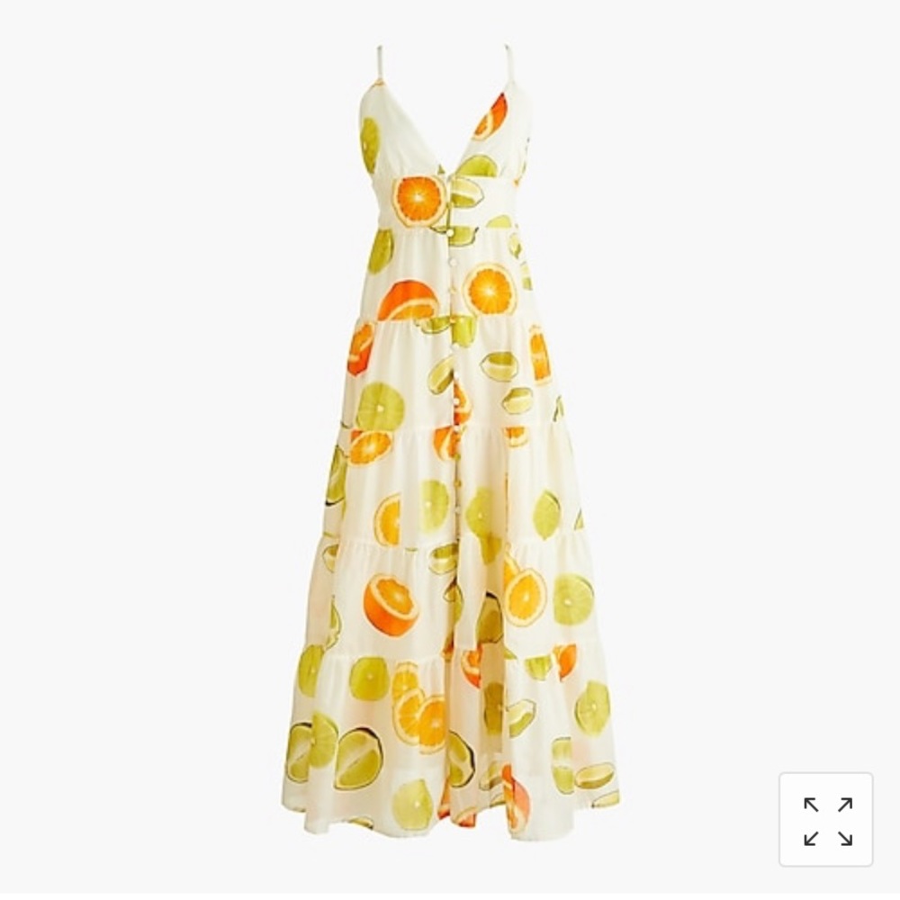 Edie Parker® X J.Crew tiered citrus dress